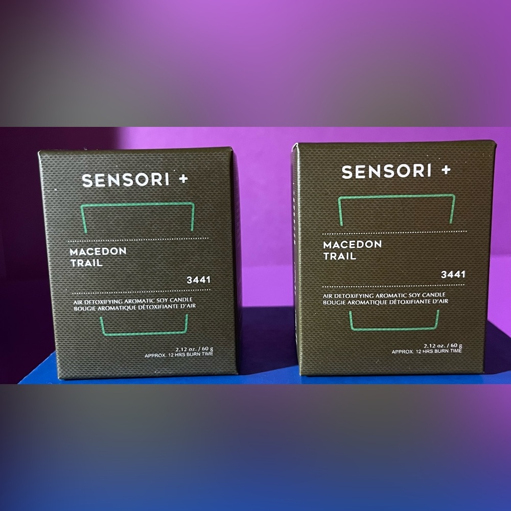 Sensori+ Macedon Trail Aromatic Soy Candle.  2 piece set